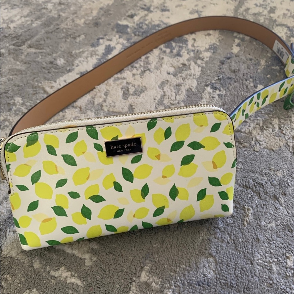 Kate Spade Yellow and Green Crossbody Bag with Lemon Print
